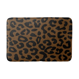Cheetah Print Pattern Black Brown Badematte