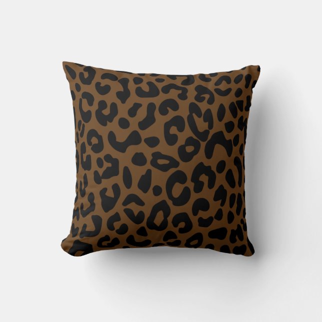 Cheetah Print Pattern Black Brown Kissen (Vorderseite)