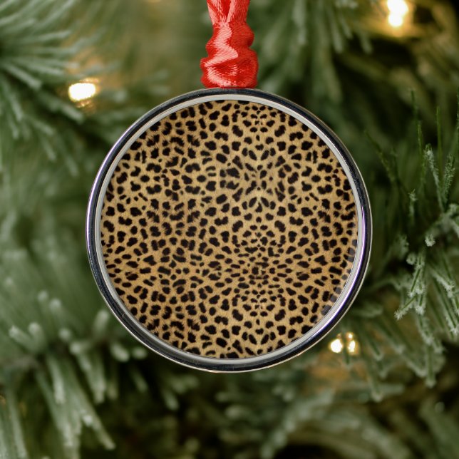 Cheetah Print pattern Ornament Aus Metall (Baum)