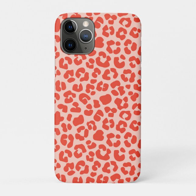 Cheetah Print Pattern Red Case-Mate iPhone Hülle (Rückseite)