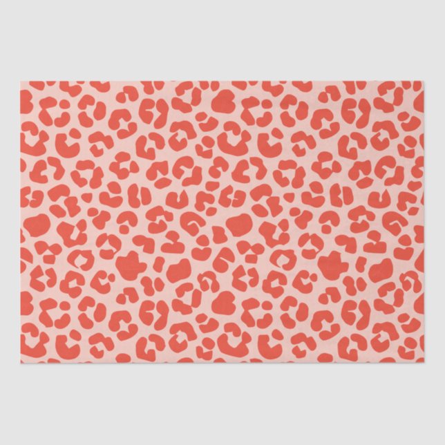 Cheetah Print Pattern Red Seidenpapier (Vorderseite)