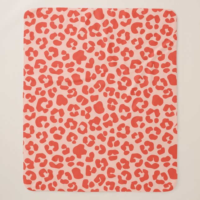 Cheetah Print Pattern Red Sherpadecke (Vorderseite)