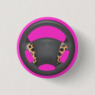 Cheetah Print Steering Wheel Button