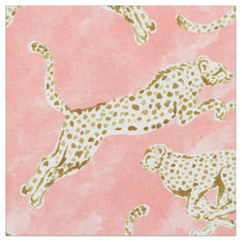 CHEETAH PROWL Blush Gold Cheetahs Stoff