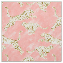 CHEETAH PROWL Blush Gold Cheetahs Stoff