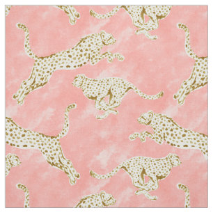 CHEETAH PROWL Blush Gold Cheetahs Stoff