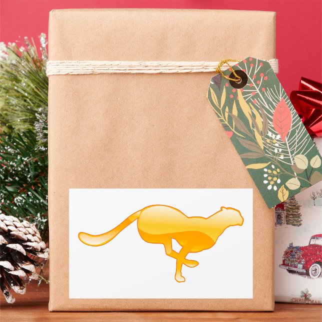 Cheetah Running Rechteckiger Aufkleber (Von Creator hochgeladen)