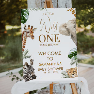 Cheetah-Safari-Wild-One-Baby-Shower-Willkommenssch Fotodruck