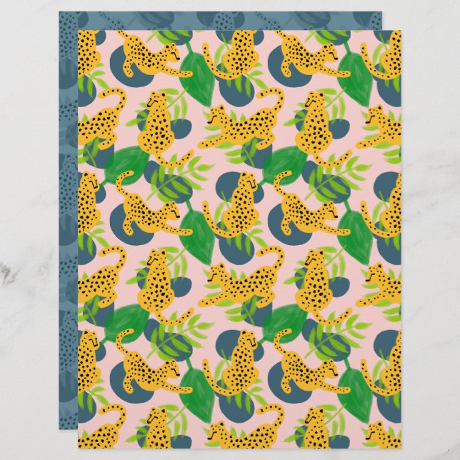 Cheetah Scrapbook Paper (Vorne/Hinten)