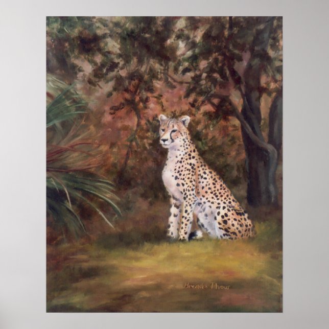 Cheetah Sitting Proud Poster/Print Poster (Vorne)