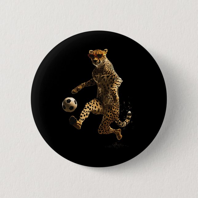 Cheetah Soccer Footll  Button (Vorderseite)