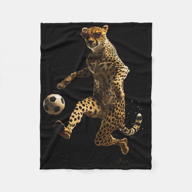 Cheetah Soccer Footll  Fleecedecke (Vorderseite)