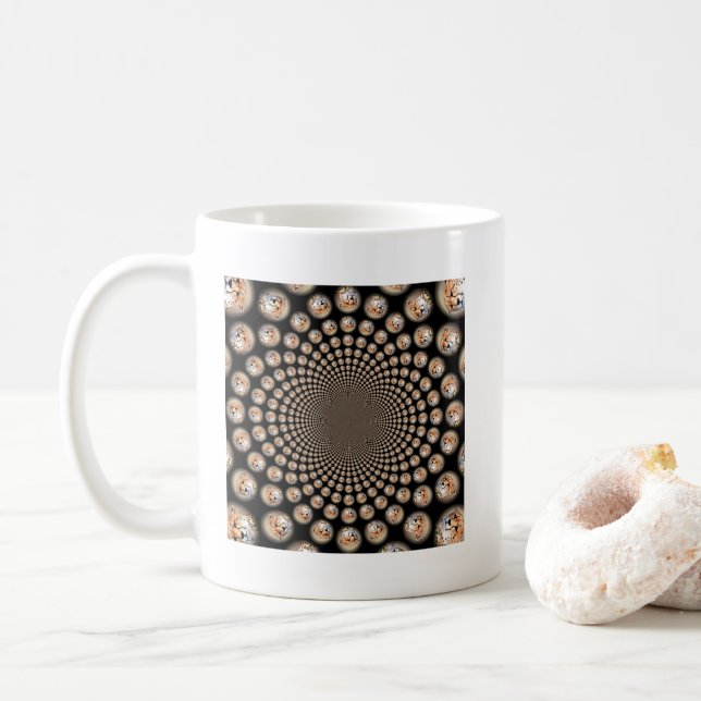 Cheetah Spin Spectacle - Feline Frenzy: Farbenfroh Tasse (Mit Donut)