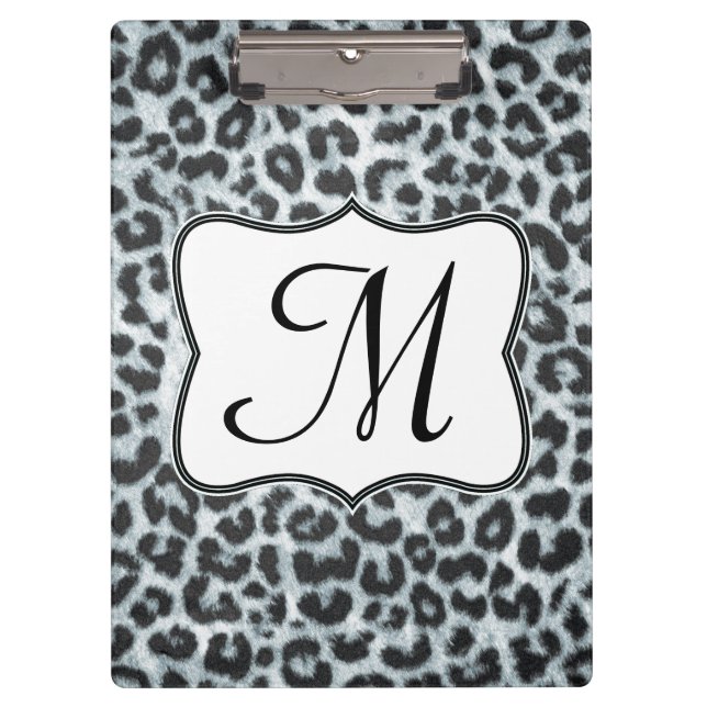 Cheetah Spot Animal Monogram Initial Clip Board Klemmbrett (Vorderseite)