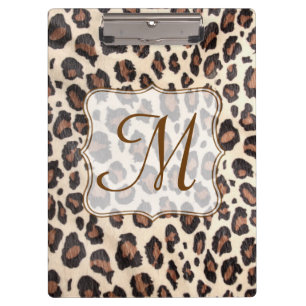 Cheetah Spot Animal Monogram Initial Clip Board Klemmbrett