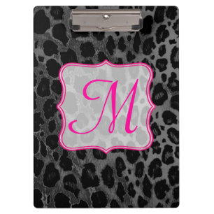Cheetah Spot Animal Monogram Initial Clip Board Klemmbrett