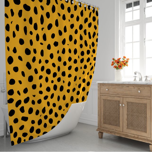 Cheetah Spots Orange Black Duschvorhang (Cheetah Spots Orange Black Shower Curtain
)