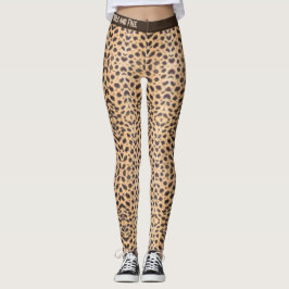 Cheetah Spots personalisieren Text in freier Wildb Leggings