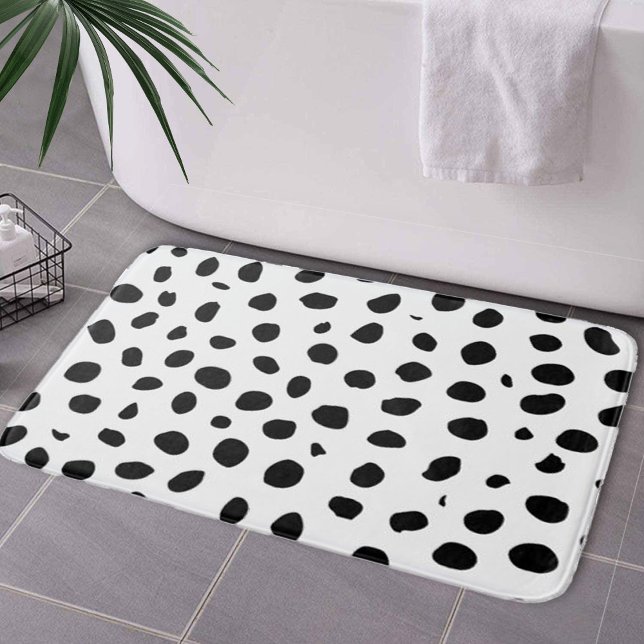 Cheetah Spots Schwarz-weiß Badematte (Cheetah Spots Black White Bath Mat by Looly Elzayat)