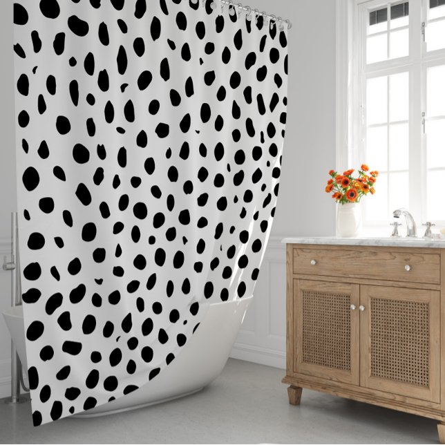Cheetah Spots Schwarz-weiß Duschvorhang (Cheetah Spots Black White Shower Curtain
)