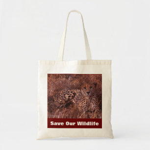 Cheetah Stare Rette unsere Wildlife Tote Tasche