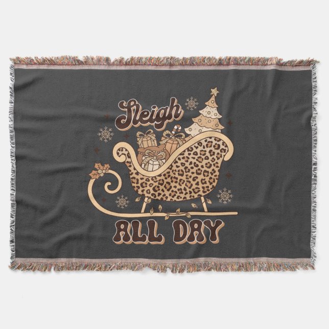 Cheetah Styled Christmas Throw Blanket Decke (Vorderseite)