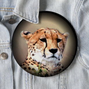 Cheetah Tear Marks Art Print Button