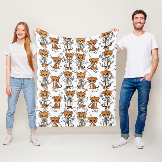 Cheetah Veterinary Print Fleecedecke (Beispiel)