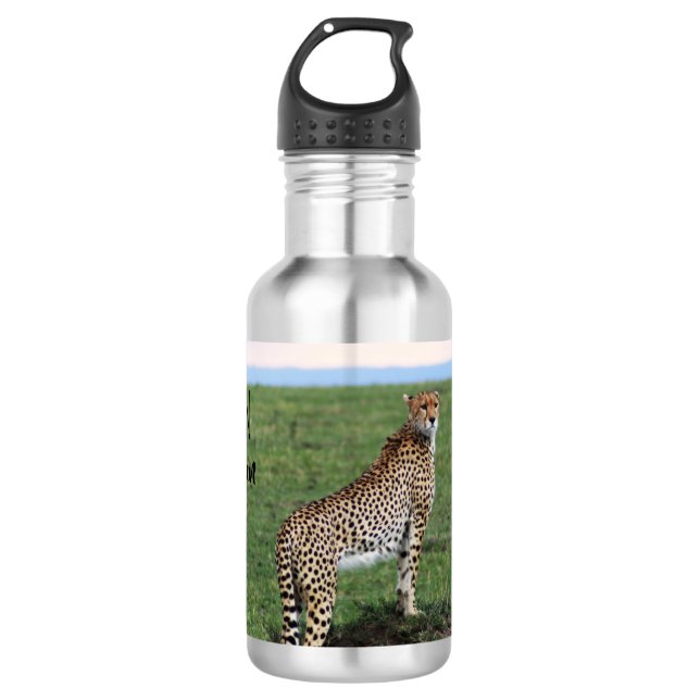 Cheetah-Wasserflasche Edelstahlflasche (Vorderseite)