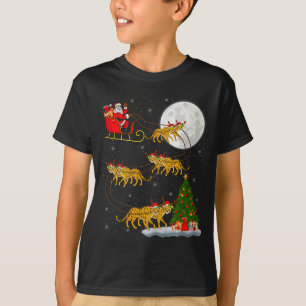 Cheetah Weihnachtsmann Schlitten Fliegender Lustig T-Shirt