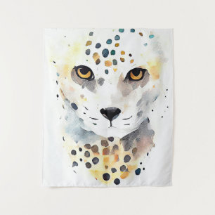 Cheetah Wild Animal Nature Wasserfarbe Malerei Wandteppich
