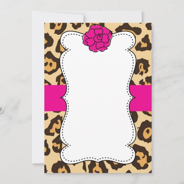 Cheetah Wild Cat Animal Print Pink Einladung (Vorderseite)