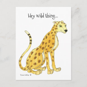 Cheetah Wild Sache Postcard Postkarte