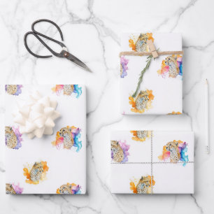 Cheetah Wrapping Paper Geschenkpapier Set