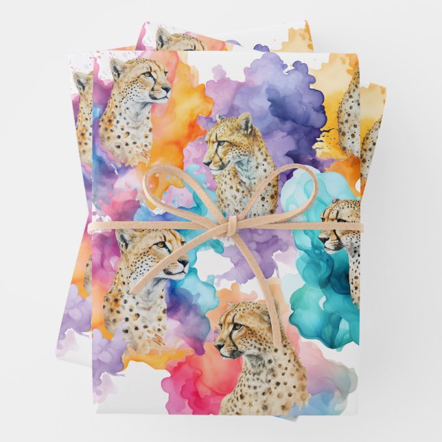 Cheetah Wrapping Paper Geschenkpapier Set (Beispiel)