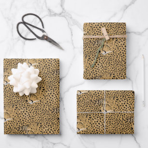 Cheetah Wrapping Paper Sheets Geschenkpapier Set