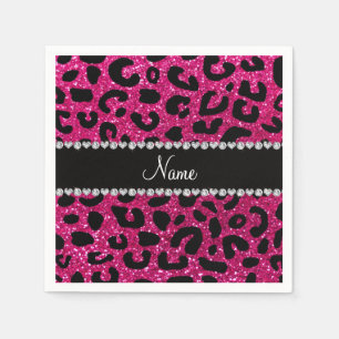 Cheetahneondruck Glitter des heißen Rosas des Serviette