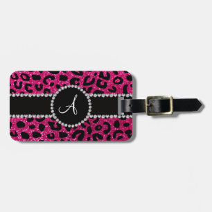Cheetahneonmuster Glitter des heißen Rosas des Gepäckanhänger