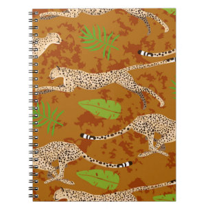 Cheetahs-Blätter: Vintage Grafik nahtlos Notizblock