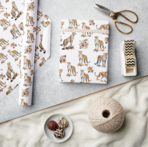 Cheetahs Floral Geschenkpapier