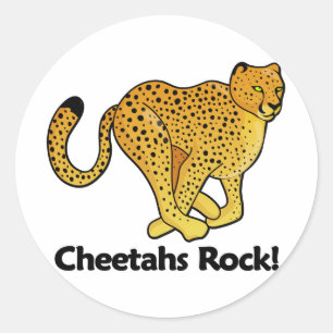 Cheetahs Rock! Runder Aufkleber