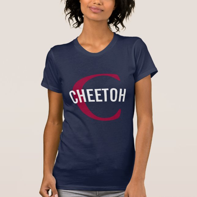 Cheetoh Katzen-Monogramm-Entwurf T-Shirt (Vorderseite)