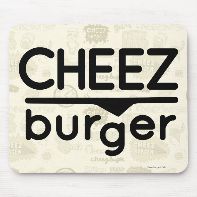 Cheezburger Logo (Schwarzes) Mousepad (Vorne)