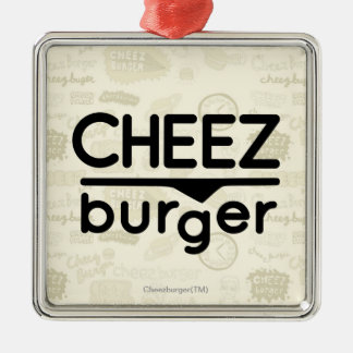 Cheezburger Logo (Schwarzes) Silbernes Ornament
