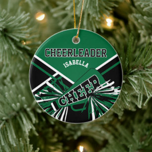 Chef 2S 📣 💖 - Dunkelgrün, Schwarz und Weiß Keramik Ornament