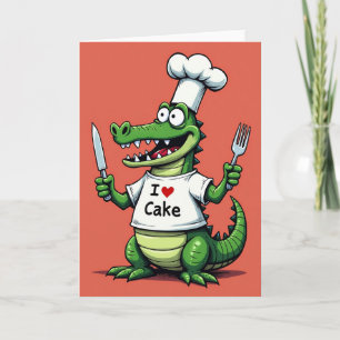 Chef-Alligator-Geburtstagskarte Karte
