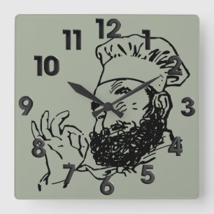 Chef approved quadratische wanduhr