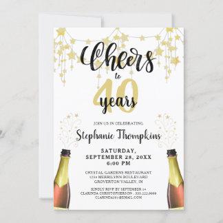 Chef auf # Jahre Black Gold Stars Script Einladung