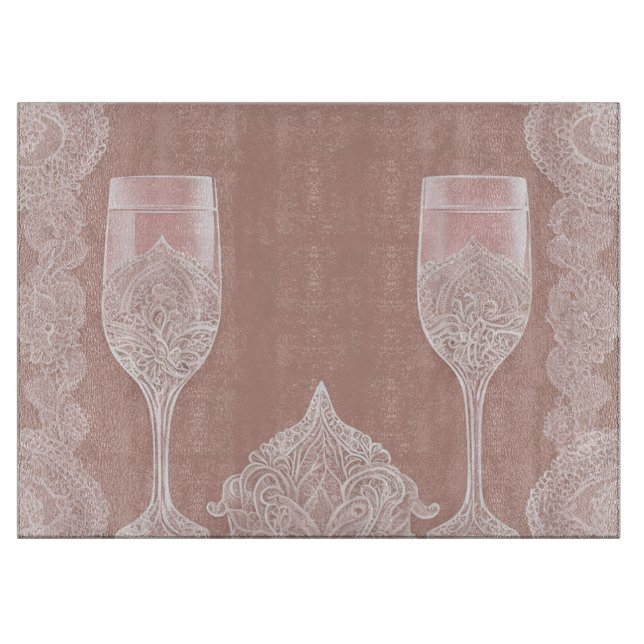 Chef auf Pink Lace AI Art Schneidebrett (Vorderseite)