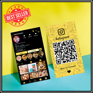 Chef Bäckerei Instagram Gelb Konditor Catering QR Visitenkarte